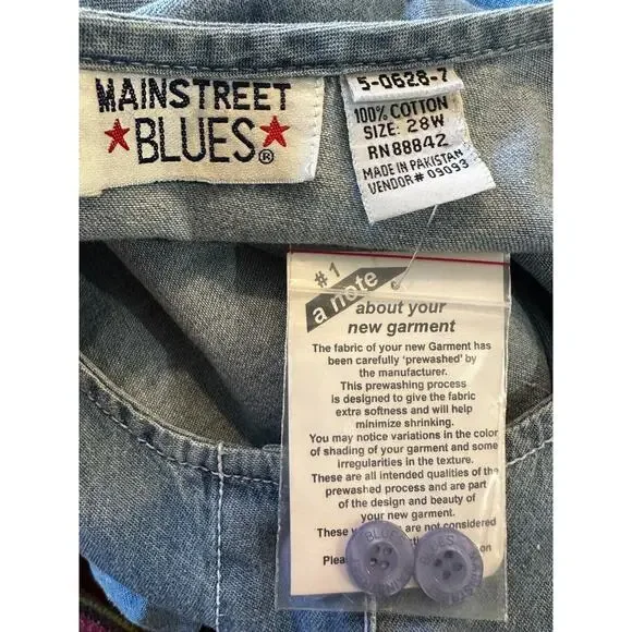 NWT Mainstreet Blues Denim Jean Dress Button Front Full Length Plus Size 28W - Picture 9 of 10